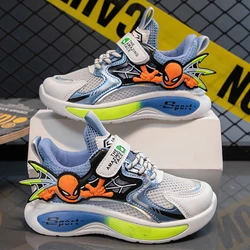 Disney Boys scarpe sportive Cartoon Spriderman scarpe sportive per bambini scarpe da studente traspiranti antiscivolo scarpe da Basket per bambini taglia 26-37