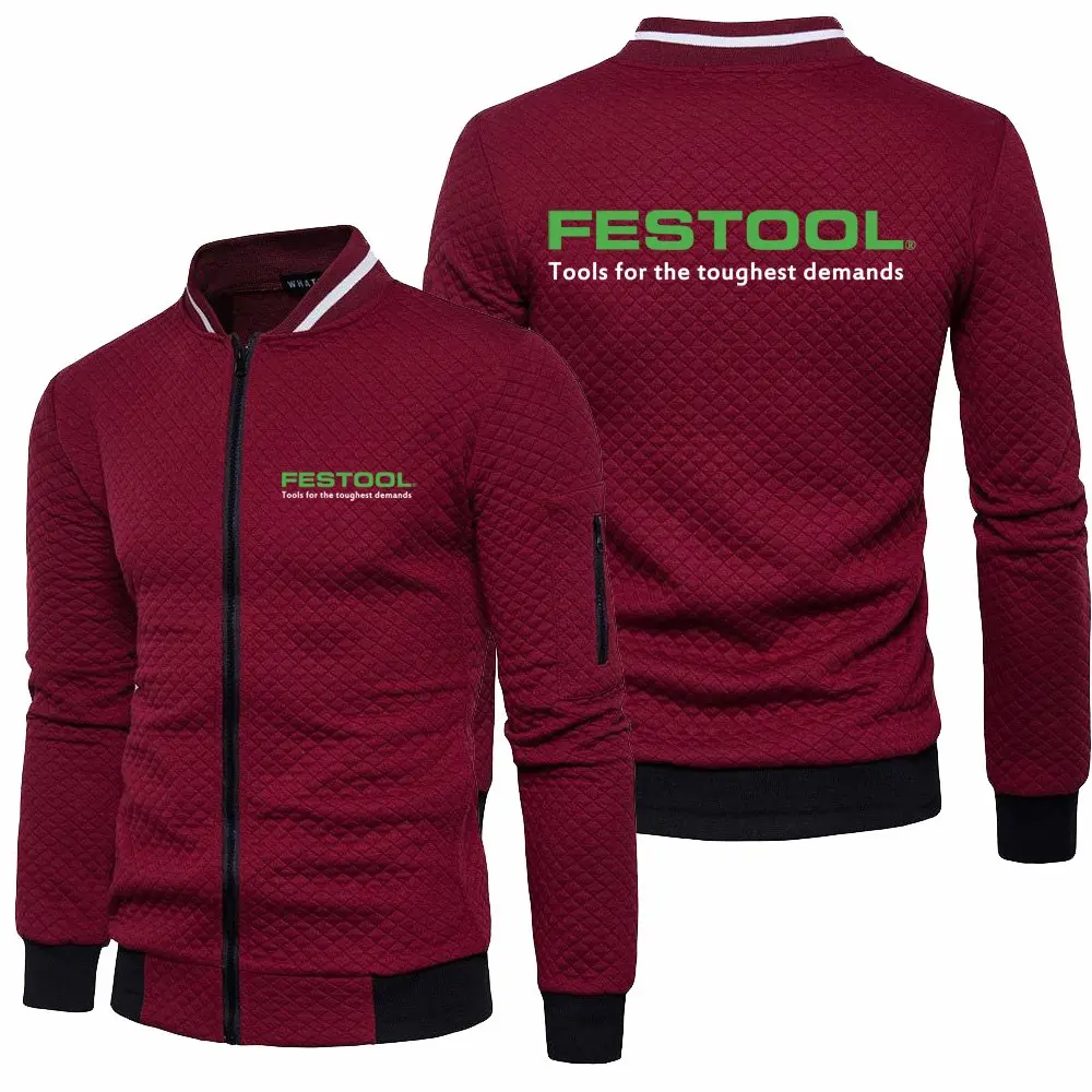 Moletom com zíper manga comprida masculino, moletons masculinos casuais, primavera, outono, jaqueta com logotipo Festool Tools, roupa esportiva nova, moda