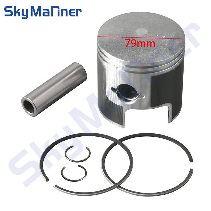 

12110-94400 Piston Kit 12140-94400 Piston Ring (STD:79MM) For Suzuki Outboard Engine DT40 DT40C 12110-94400-000 Replaces Parts