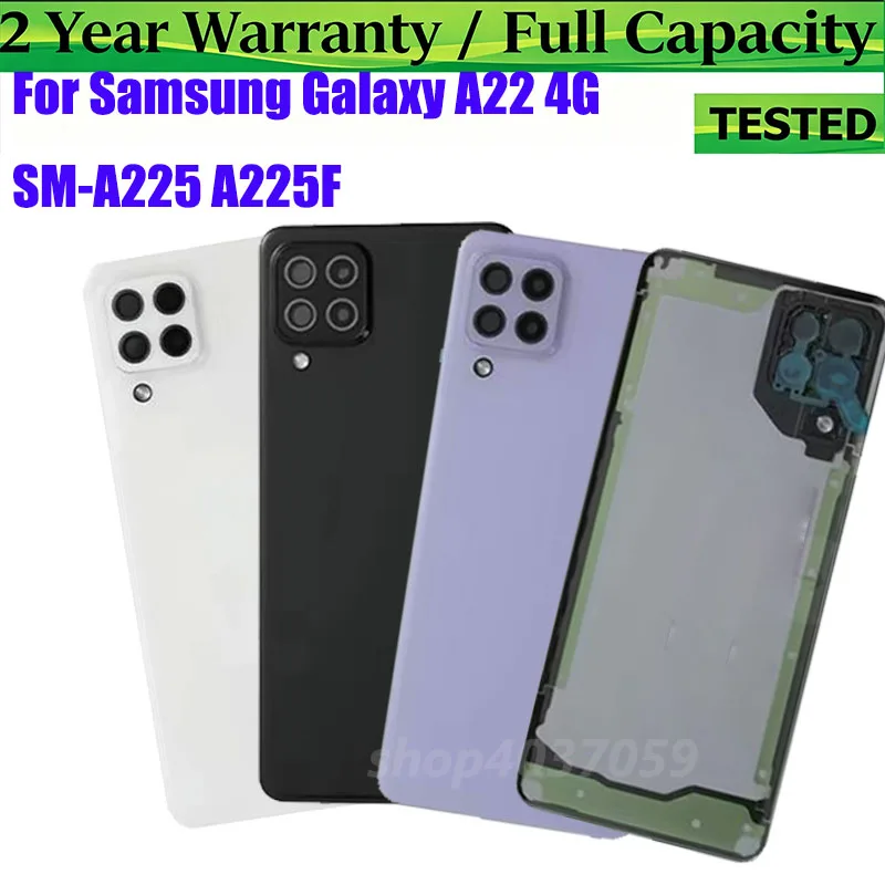 For Samsung Galaxy A22 4G SM-A225 A225F A225 Back Cover Housing Door Battery Cover Replacement With Camera Lens chaiss Sticker