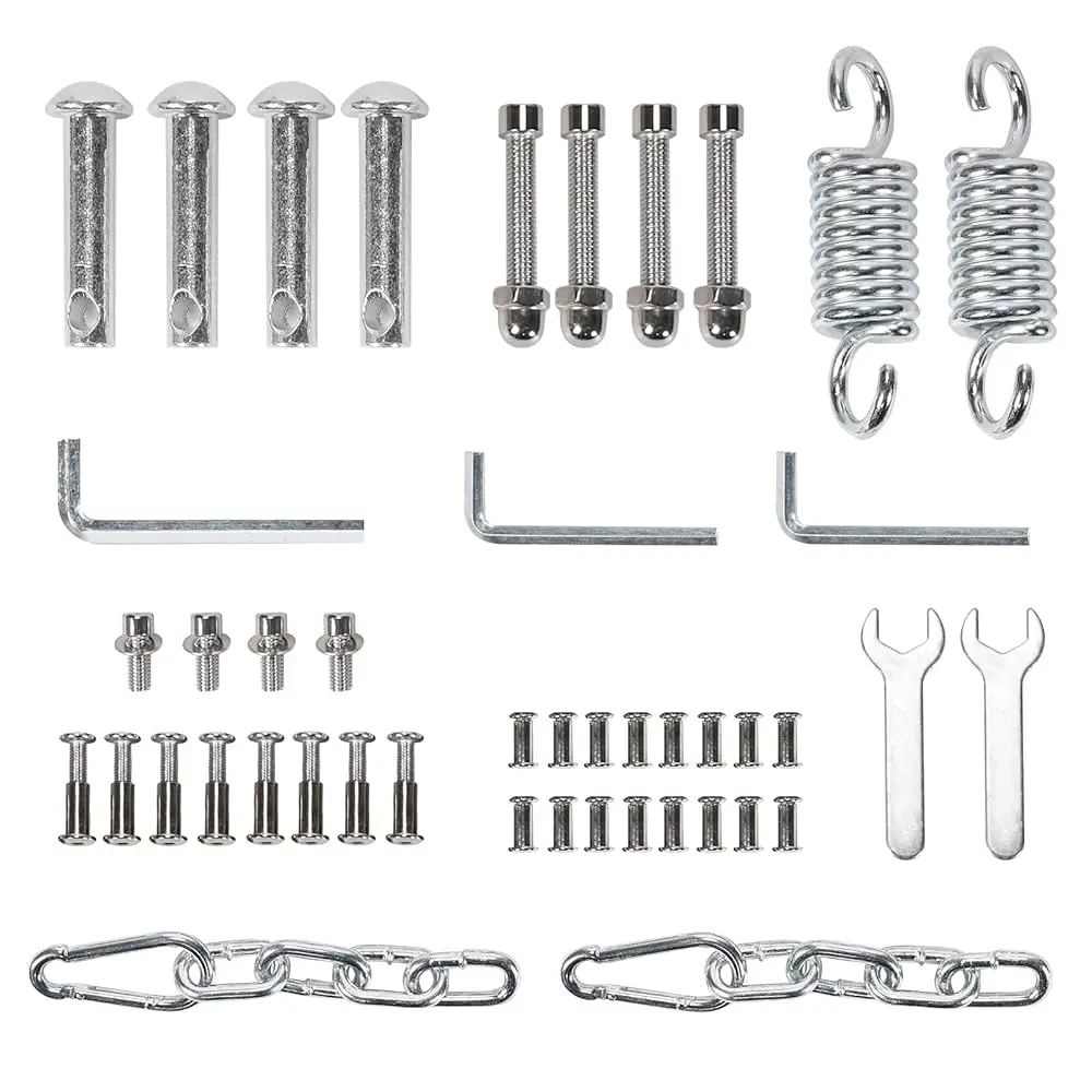 

® Accessories For Outdoor Double Hanging Egg Chair Hammo Chair Hanging Kit Swing Spring Hardware Chains Hooks 550 Lb Acity