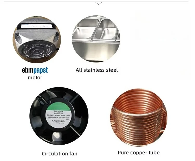 304 Stainless Steel Commercial Refrigerator Upright Chiller -16~22 Degree Commercial Freezers Kitchen Refrigerators