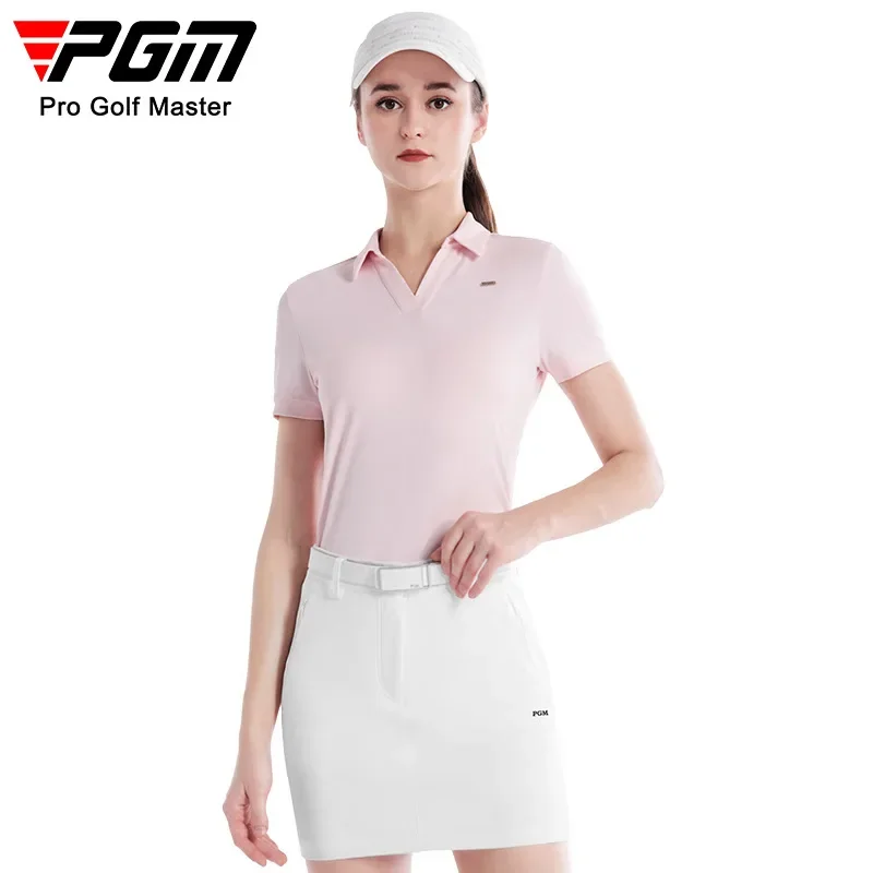 PGM Golf Clothing تنانير نسائية، مجموعة رياضية صيفية، تي شيرت بأكمام قصيرة، قميص بولو
