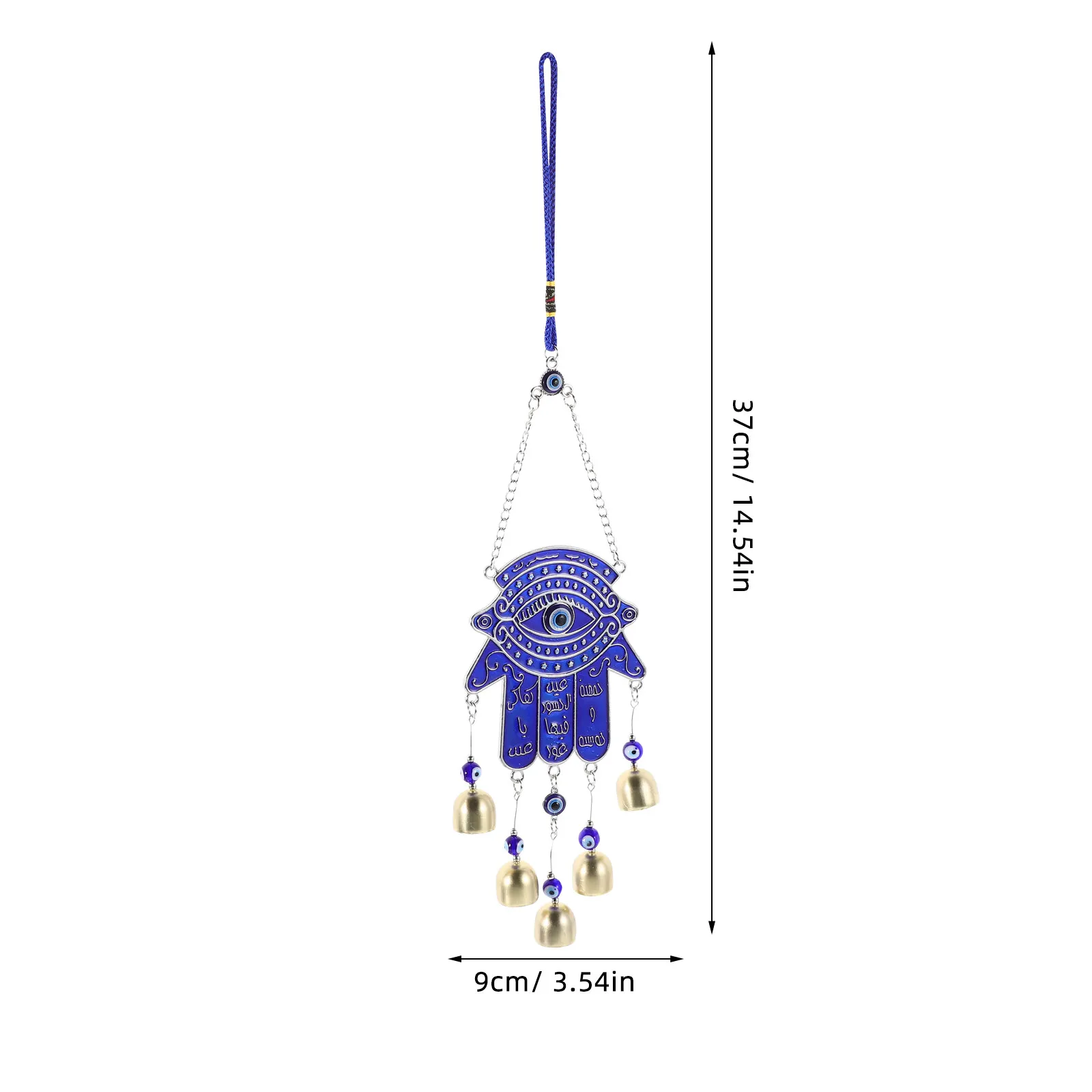 Car Hanging Ornament Blue Hand Bell Evil Eye Charm Stylish Lucky Charm Car Interior Decoration Home Office Hanging Accessories