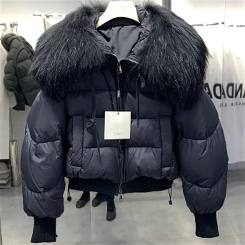 

fur collar short down jacket Fox winter fashion white duck down coat
