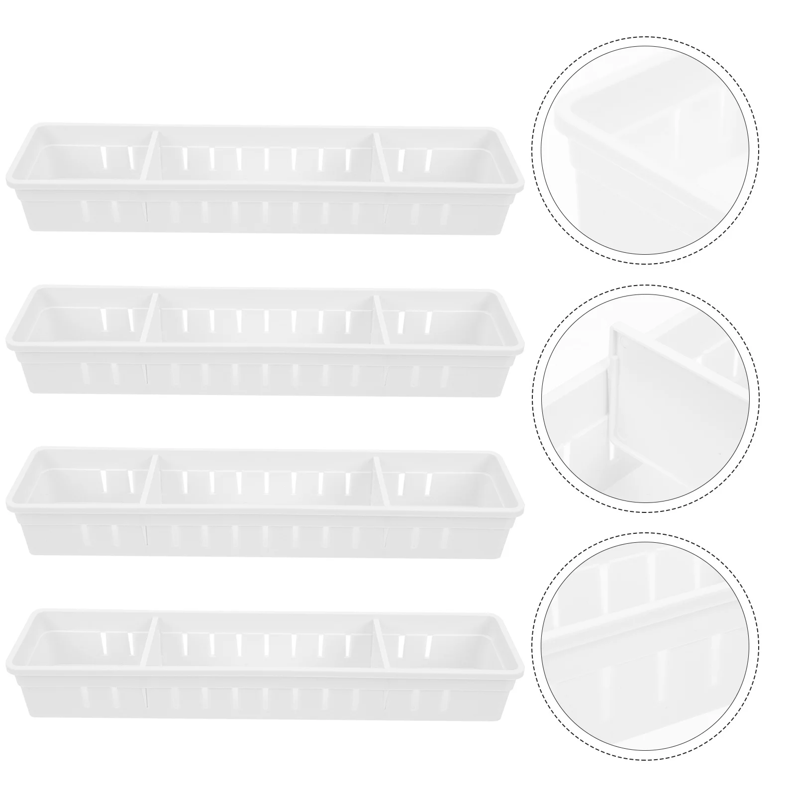 

4pcs Drawer Tableware Box Storage Case For Forks Spoons Chopsticks Cutter Kitchen Organizer Pp Material Lightweight Cutlery Tray