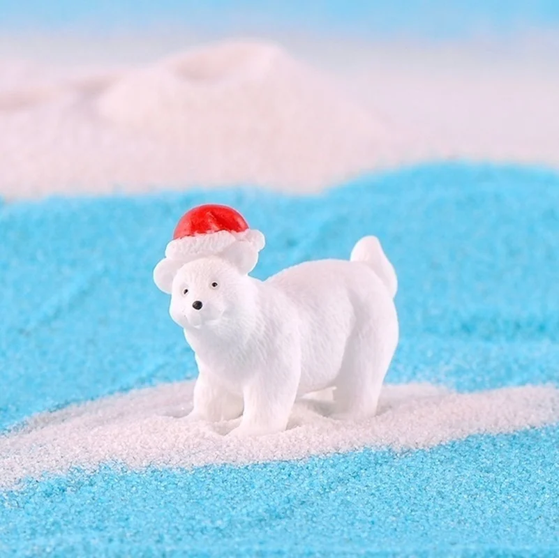 3 Teile/satz Tier Miniatur Weihnachten Eisbär Figuren Garten Micro Schnee Landschaft DIY Zubehör – Detail 8