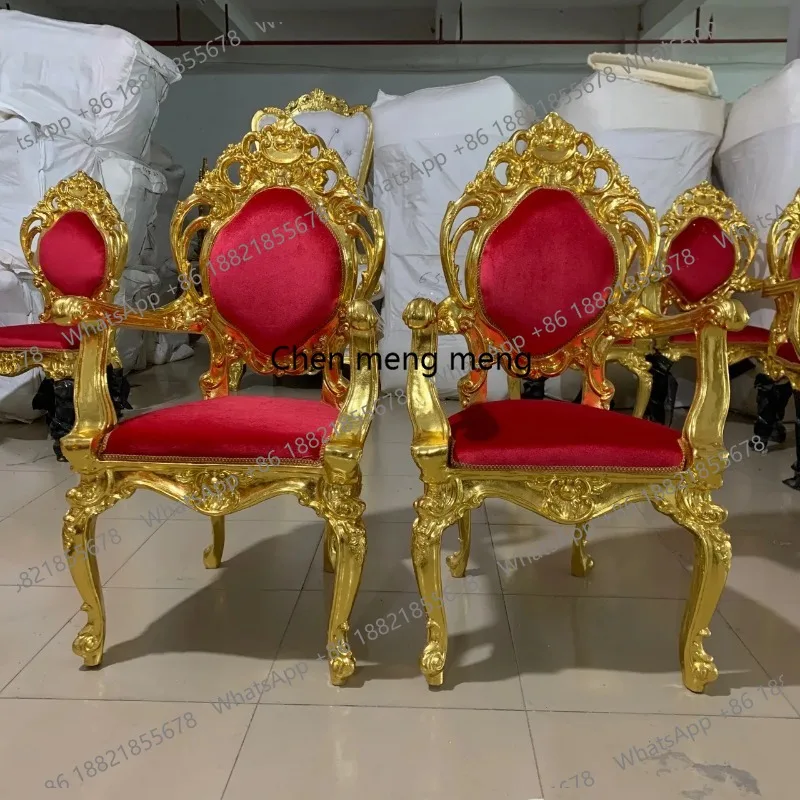 King Throne Chair High Back Royal Luxury Chair For Groom And Bride High Grade Hotel Furniture arm chair