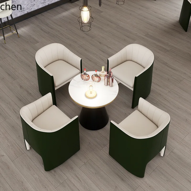 CZ Sales Office  Hotel Reception Lounge Chair, Modern One-Table-Four-Chairs for Exhibition Halls and Shopping Malls