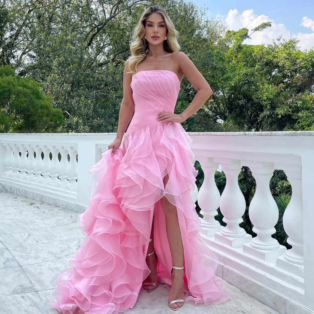 

Customized Simple Pleat Ruched Draped A-line Strapless Long Dresses Bespoke Occasion Dresses Formal High Quality Sizes Available