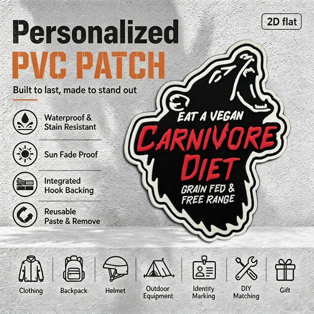 1Pc/2Pcs/3Pcs Optional Special-Shaped Bear Outline Luminous Pvc Arm Patch Badge, Full Color, Waterproof, Wear-Resistant, Non-Fading, Suitable for Jackets, Backpacks, Vests, Clothing Identification Patches, Includes Fleece Backing