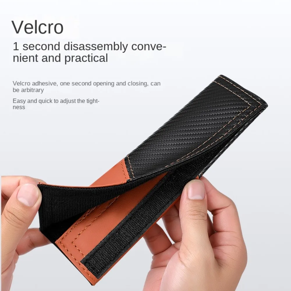 Carbon Fiber Car Belt Shoulder Cover Comfortable PU Safety Seat Strap Protector Wear-proof Quick Installation