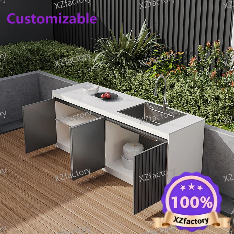 Factory Direct 2026 Top RatedOutdoor courtyard washbasin All-aluminum alloy integrated cabinet Operating table Outdoor pool Basi
