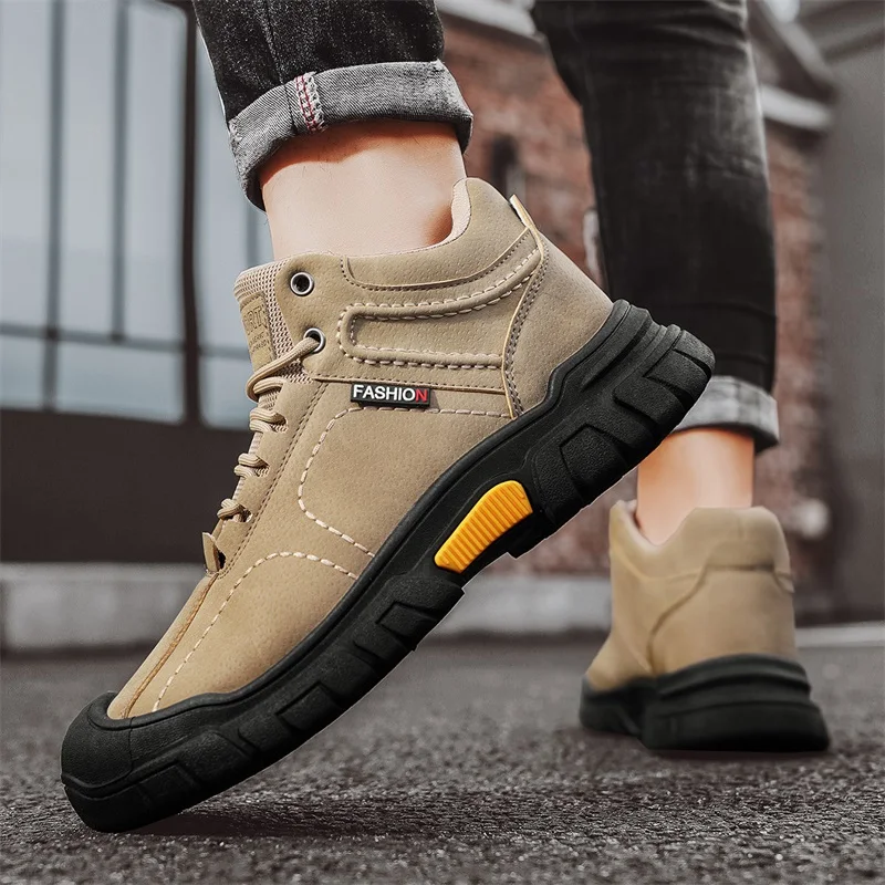 ankle boots Men's Boots, Outdoor Hiking Shoes, Men's High-quality and Fashionable Desert Tactical Hiking Boots Casual Snow Boots