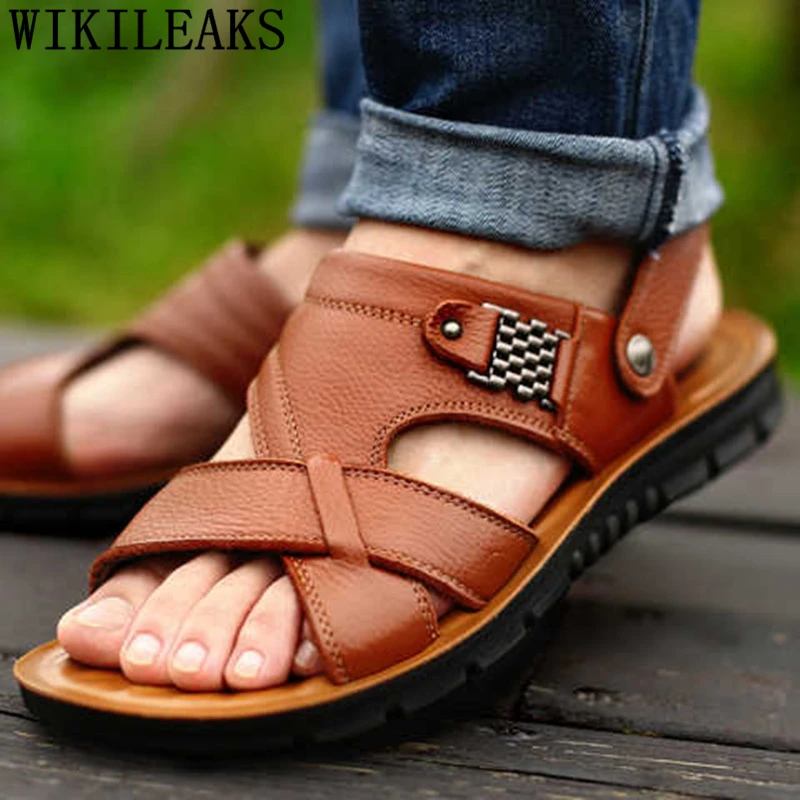 

Mens Sandals Genuine Leather Casual Shoes Mens Sandals Summer Open Shoes Men Beach Sandals Plus Size Shoes Chaussure Homme Bona