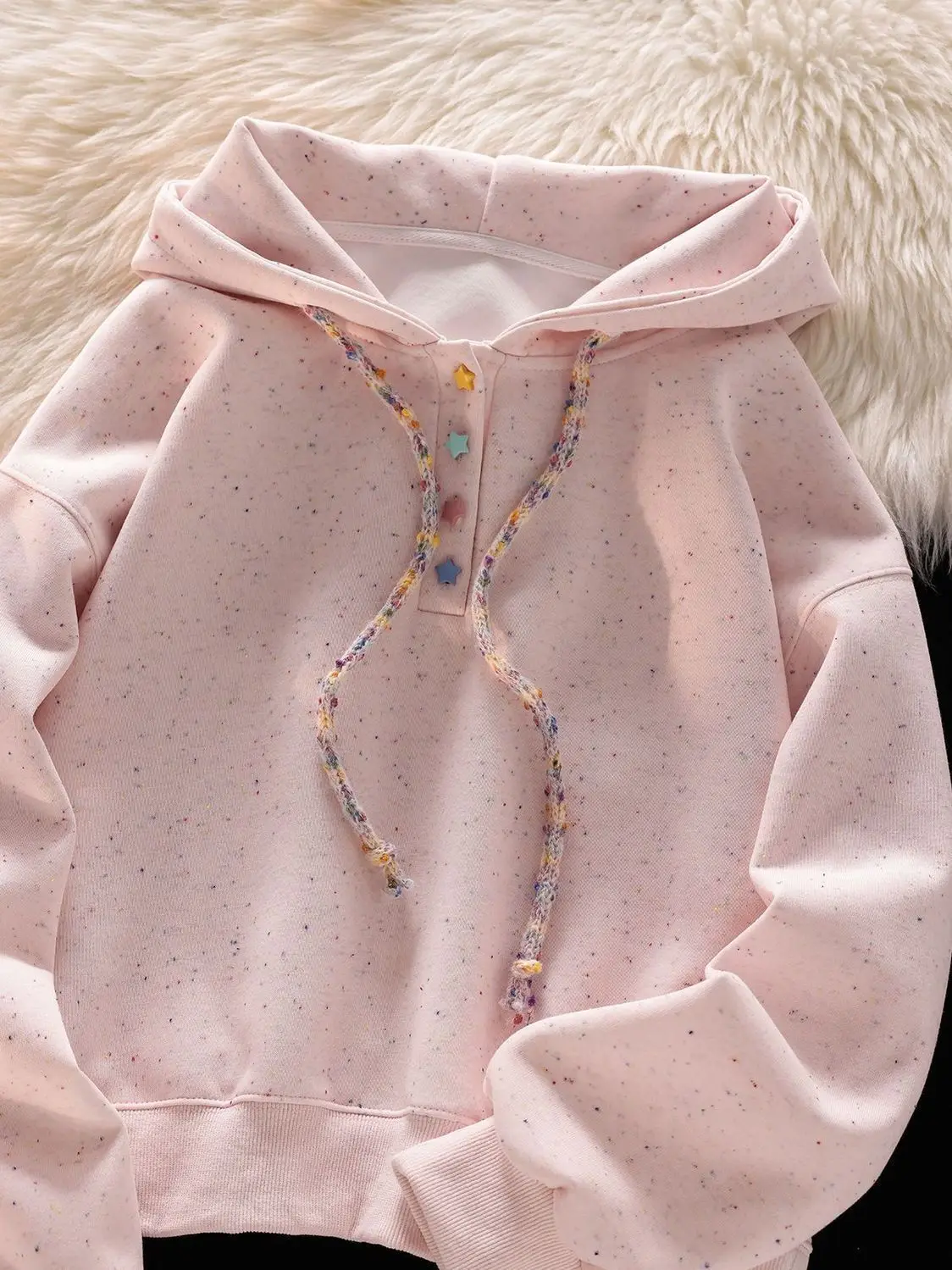 Hooded Cotton Hoodies 2000'S Clothes Y2K Woman Slimming Short Length Elastic Capless Graffiti Distressed Super Large Campus