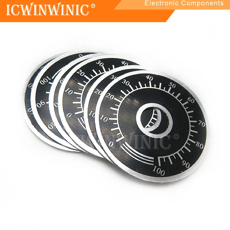 5piece TOPVR 0-100 potentiometer knob scale digital dial can be equipped with WTH118 WX112