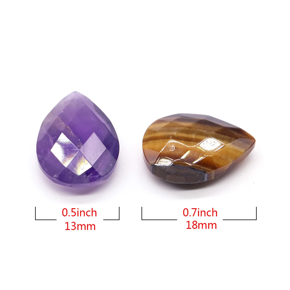 13x18mm Natural Stone Faceted Water Drop Shape Cabochon Turquoises Beads for Needlework Pendants Rings Earring Jewelry DIY Gift