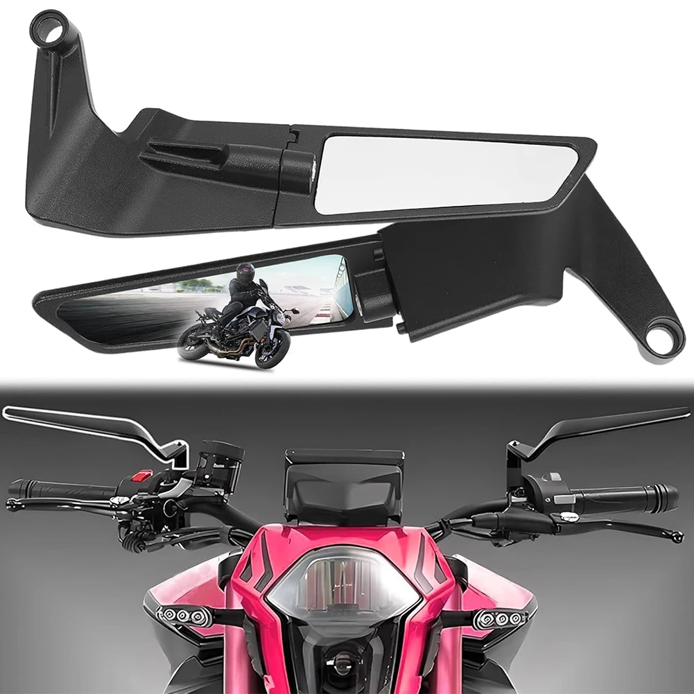 

Motorcycle Rear View Mirrors Adjustable 360° Rotating Stealth Wind Wing Side Mirrors Aluminum Alloy Wide Angle Rearview Mirror