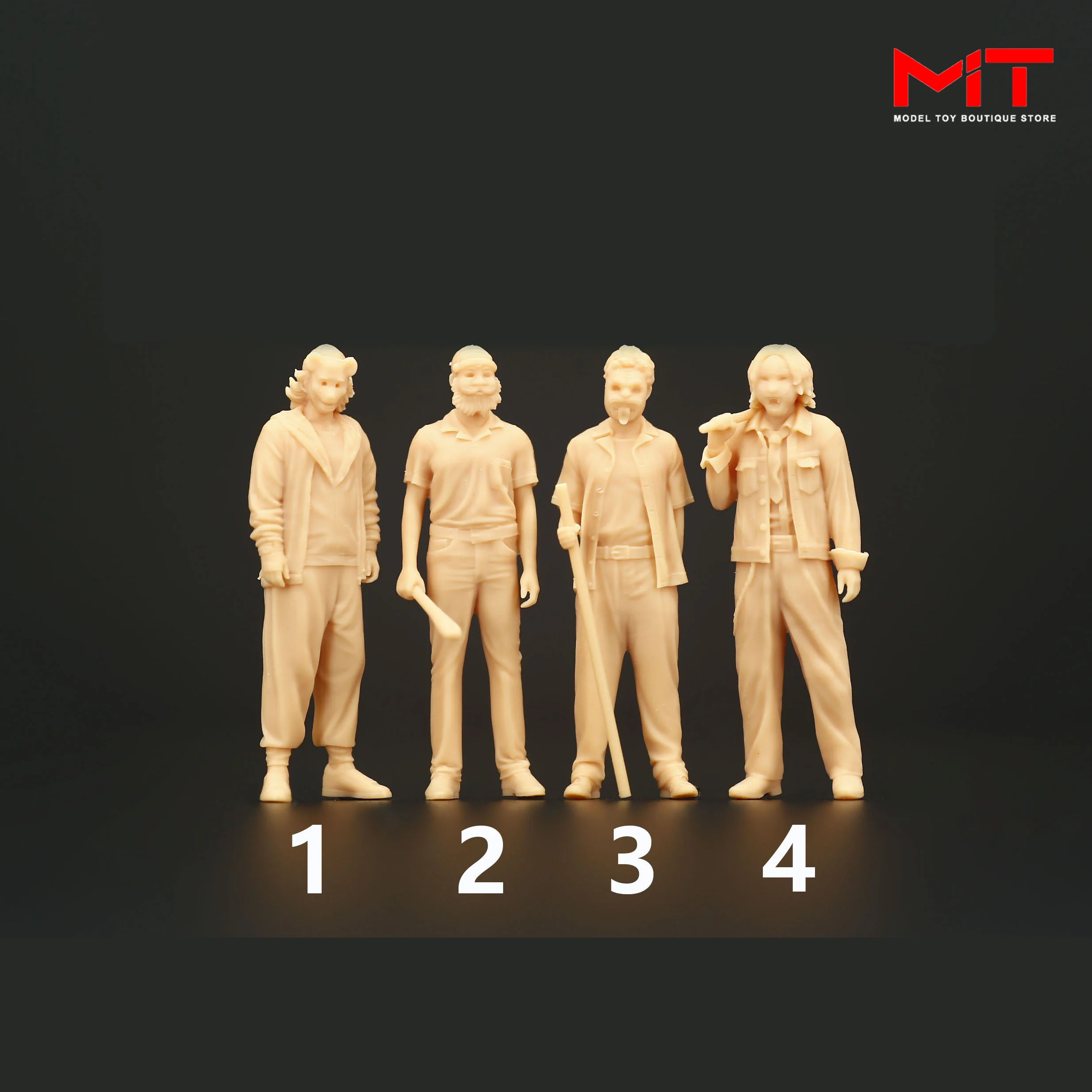 3D Print Diorama 1/64 1/43 A323 Gang men wearing masks Male Figures Miniatures Sand Table Scene Props Model For Cars Toys Decor