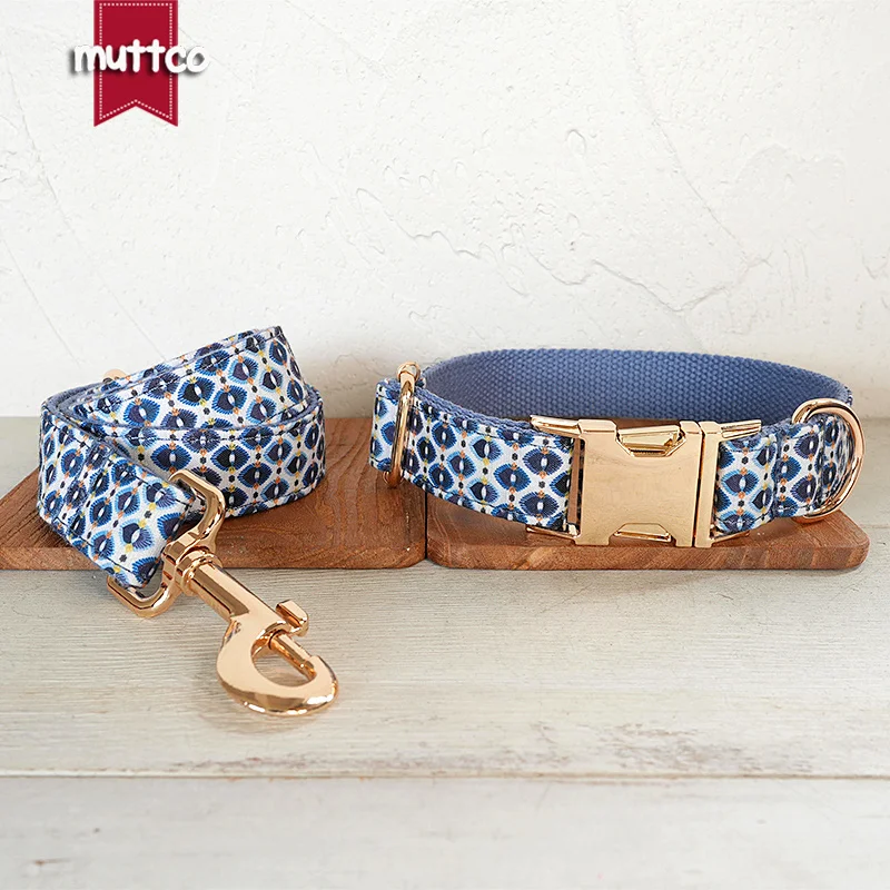 MUTTCO the small checkered pattern of blue and white BLUE TRIBE LEADER show a simple and fresh temperament 5 sizes UDC199