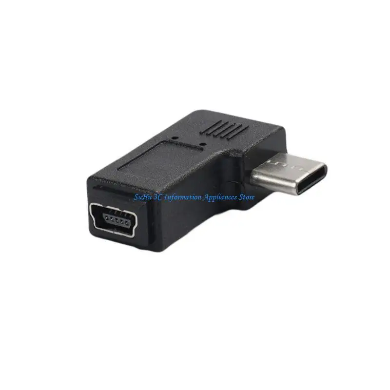 

90 Degree Type-C to Mini USB Adapter Connector for Phone Laptop Digital Camera