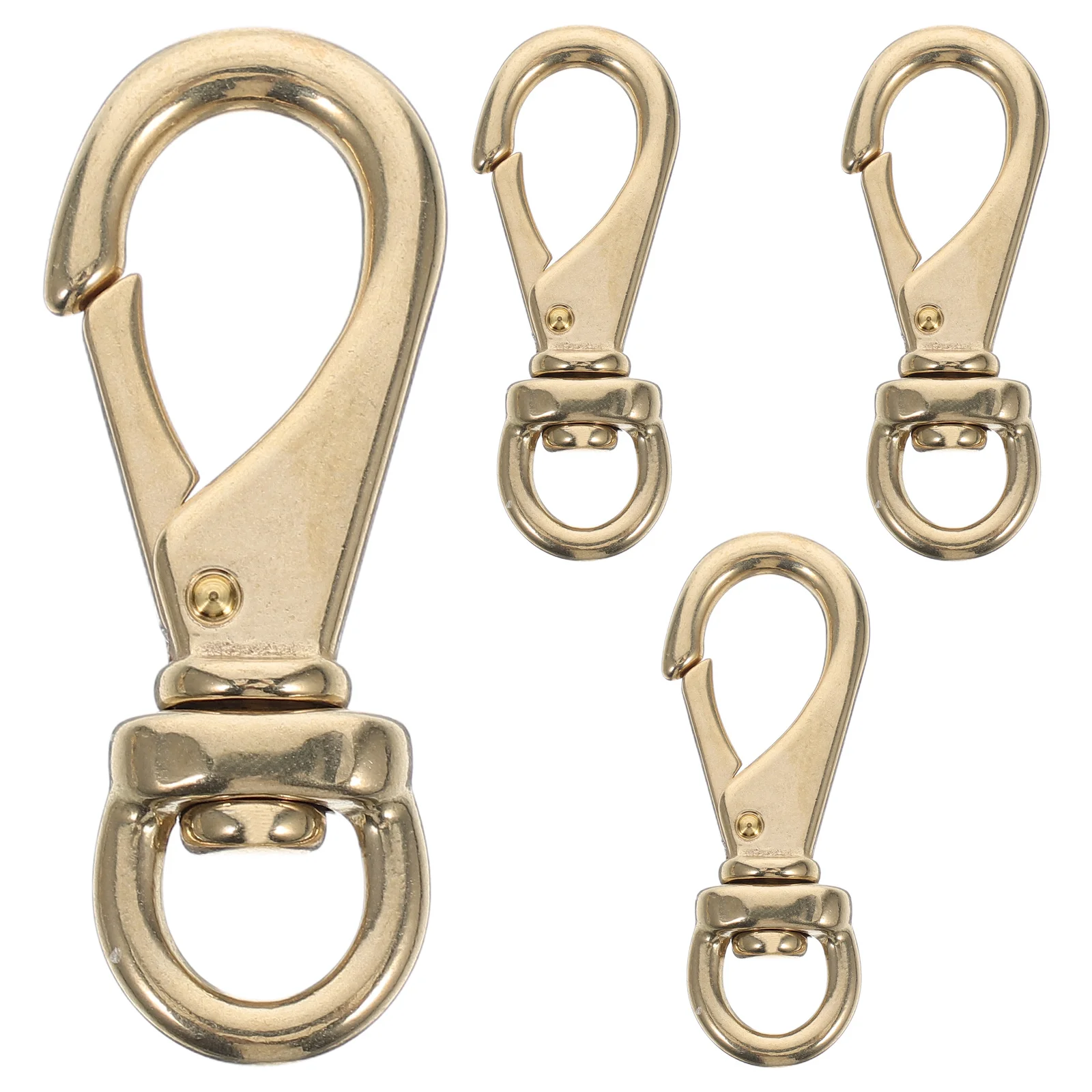 

4Pcs Brass Swivel Snap Hooks Lobster Claw Clasp Trigger Clips for Bags Straps Leathercraft Keychains Lanyard Accessories