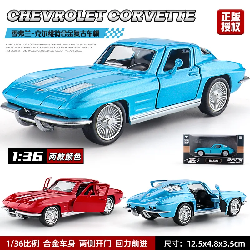 1:36 C2 Supercar Alloy Metal Diecast Model Car Furniture Computer Desktop Display Collectible Hobbies Holiday