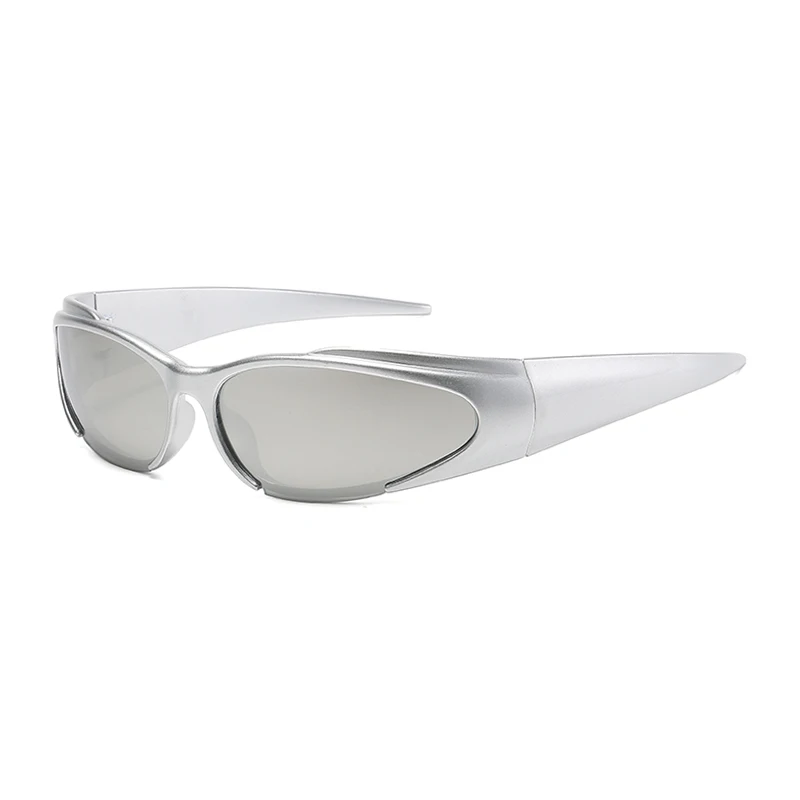 Protective Glasses Y2K Silver Sunglasses Colorful Cycling Future Sense Technology Sun Glasses Trendy Eyeglasses Female UV400