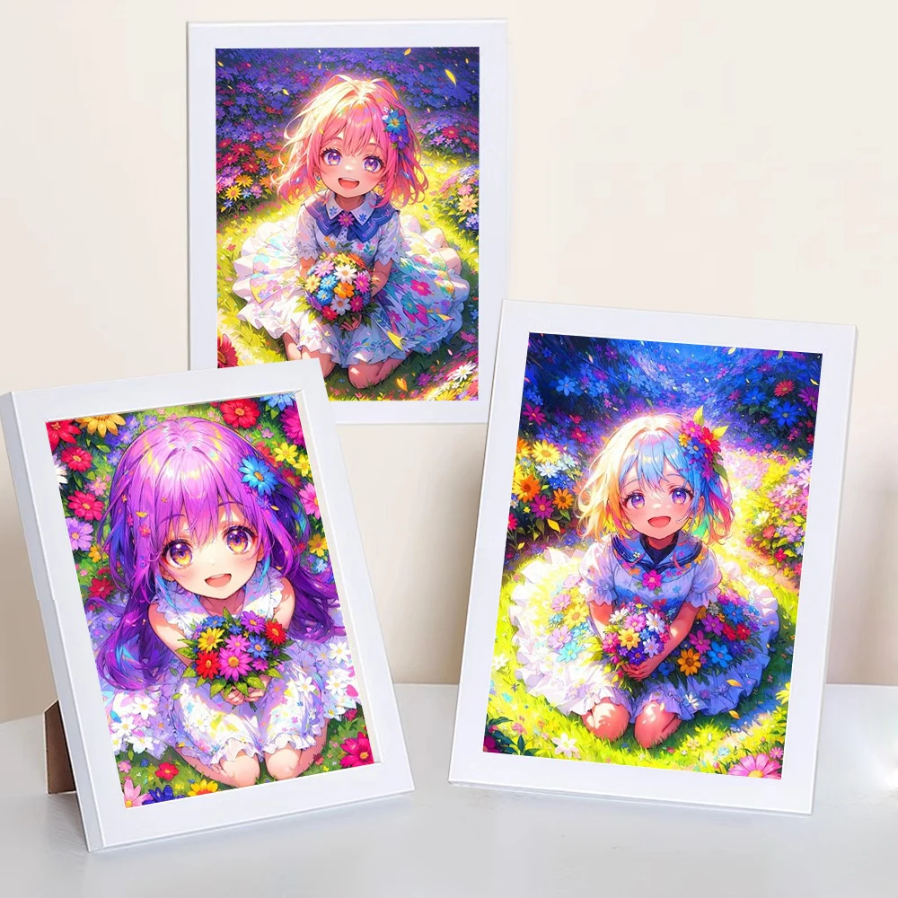 Beautiful Cartoon Girl Garden 5D Diamond Painting Anime DIY Full Drills Embroidery Mosaic Cross Stitch Decor Gift