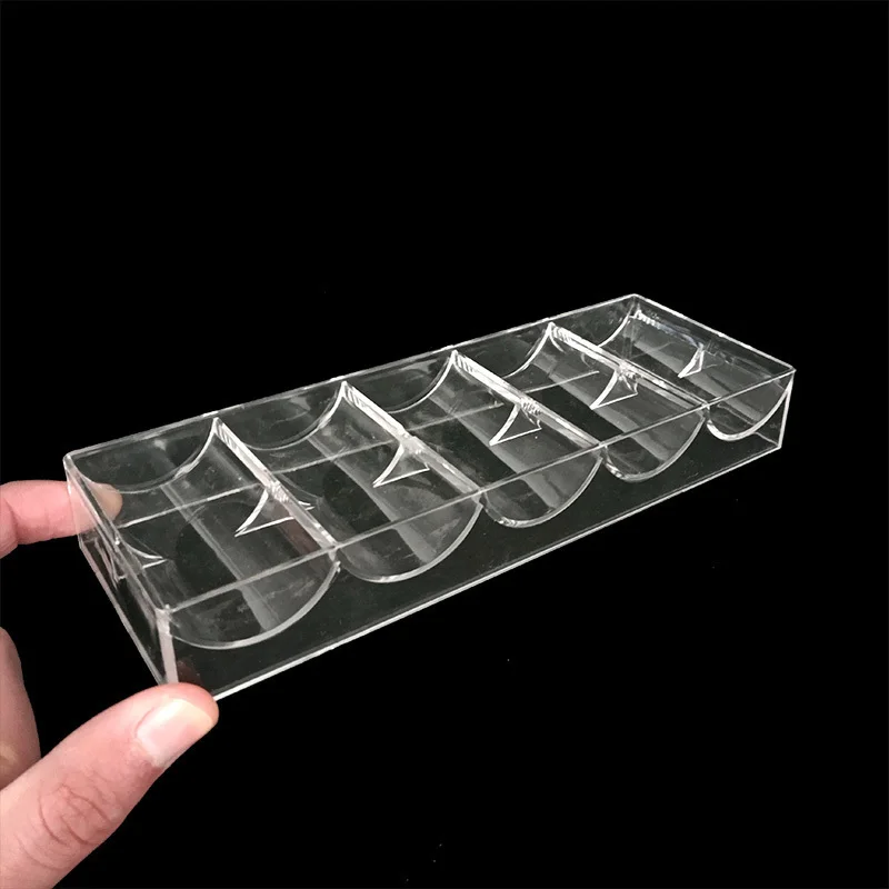 New High-quality Poker Chips Box Set Texas 100Pcs Chip Box Acrylic Transparent Portable Baccarat