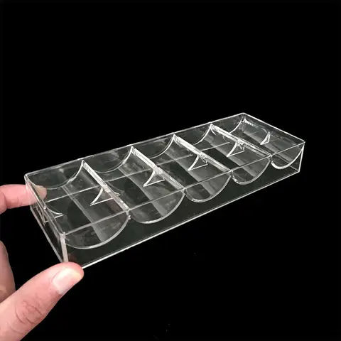 New High-quality Poker Chips Box Set Texas 100Pcs Chip Box Acrylic Transparent Portable Baccarat