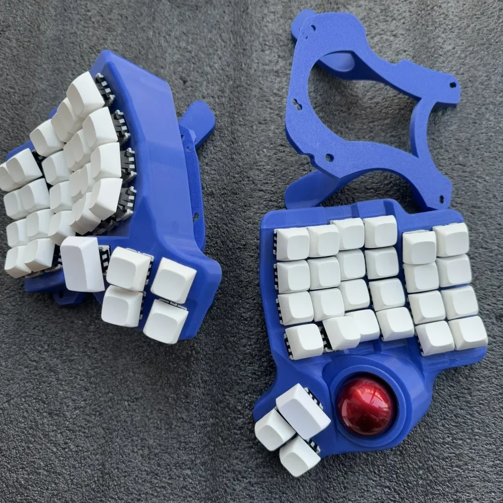 Kit tastiera divisa Charybdis Tastiera blu 4x6 doppia modalità cablata Bluetooth personalizzata Interruttore MX Tastiera meccanica divisa Trackball