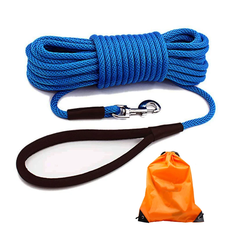 Pet Dog Leashes 15/30/50 FT Long Nylon Tracking Rope Outdoor Walk Training Dogs Lead Leash For Medium Large Pet Dogs Collars