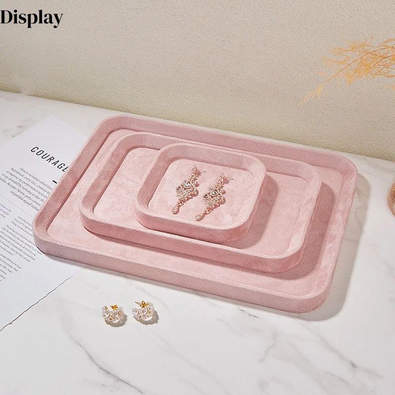 

Jewelry Display Tray Velvet Jewelry Storage Ring Earring Bracelet Watch Storage Box Vintage