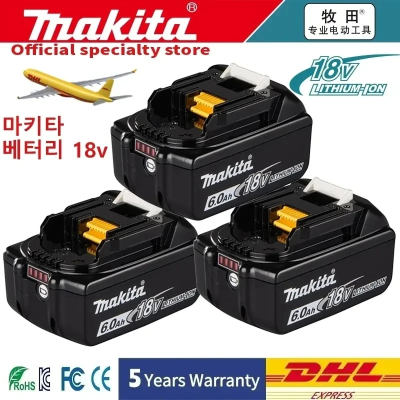 Makita 18V 6.0 Rechargeable Lithium-Ion Battery Compatible With Electric Drill Angle Grinder Electric Wrench and Electric Tool B