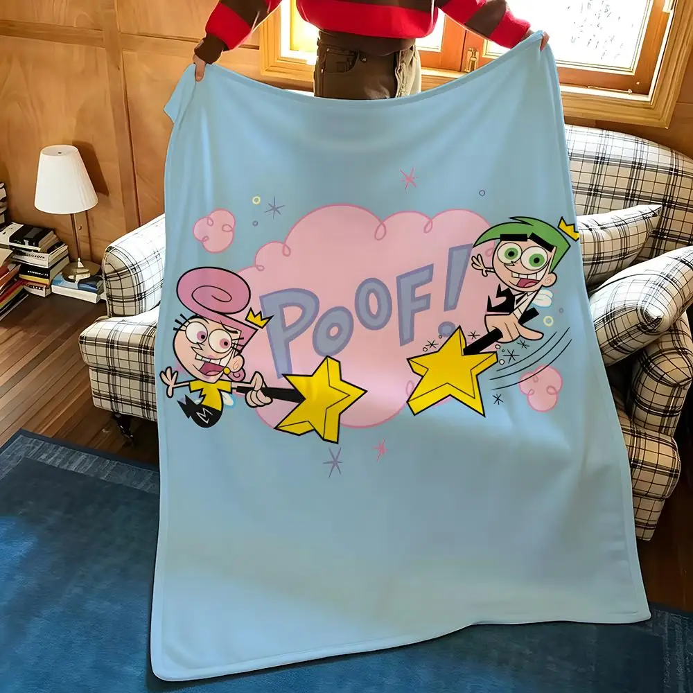 Cartoon T-The F-Fairly O-OddParent Throw Flannel Cozy Print Blanket, Portable, Durable  Machine Washable cute Cool