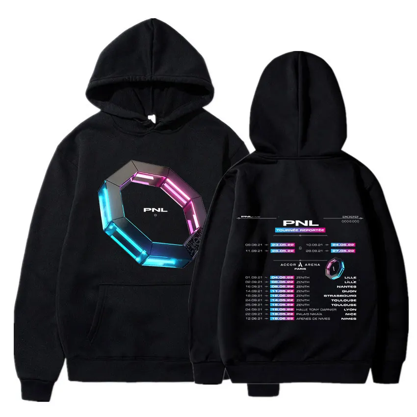 Le Monde Chico Music Album Hoodie French Rap Band PNL Concert Tour Hooded Sweatshirt Harajuku Long Sleeve Men's Cotton Hoodies