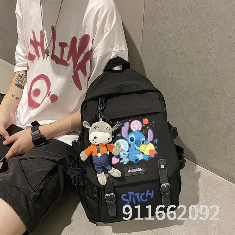 Disney Joint Stitch New Shoulder Bag Cartoon Fashion Men and Women Backpack Student School Bag Large Capacity Computer Bag