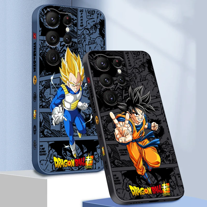 Cartoon Luxury D-D-Dragon Ball Liquid Left Rope For Samsung Galaxy S24 S23 S22 S21 S20 FE S10 Ultra Plus Lite 5G TPU Phone Case image 4