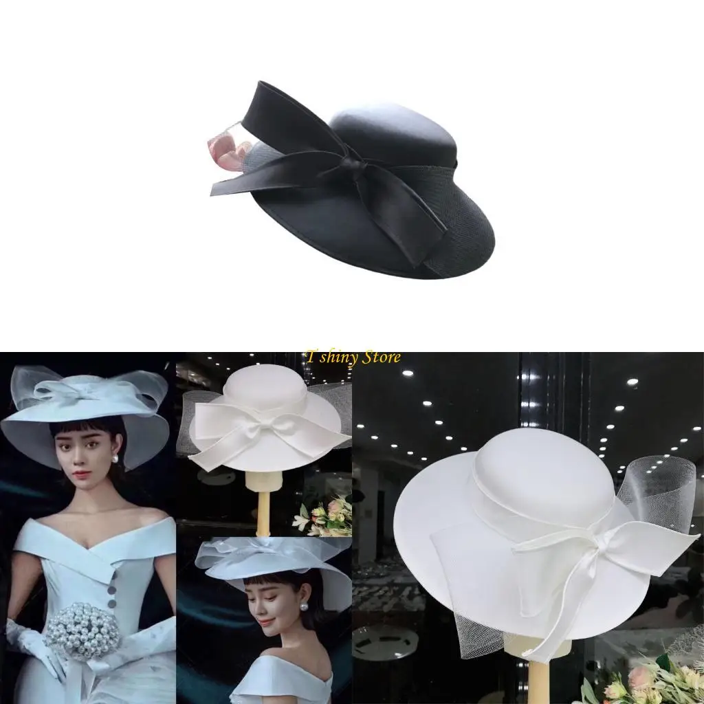 N58f Hat Bride Hat Sprong Hights Scenterize Decoration White Black Black Perfect for Wedder