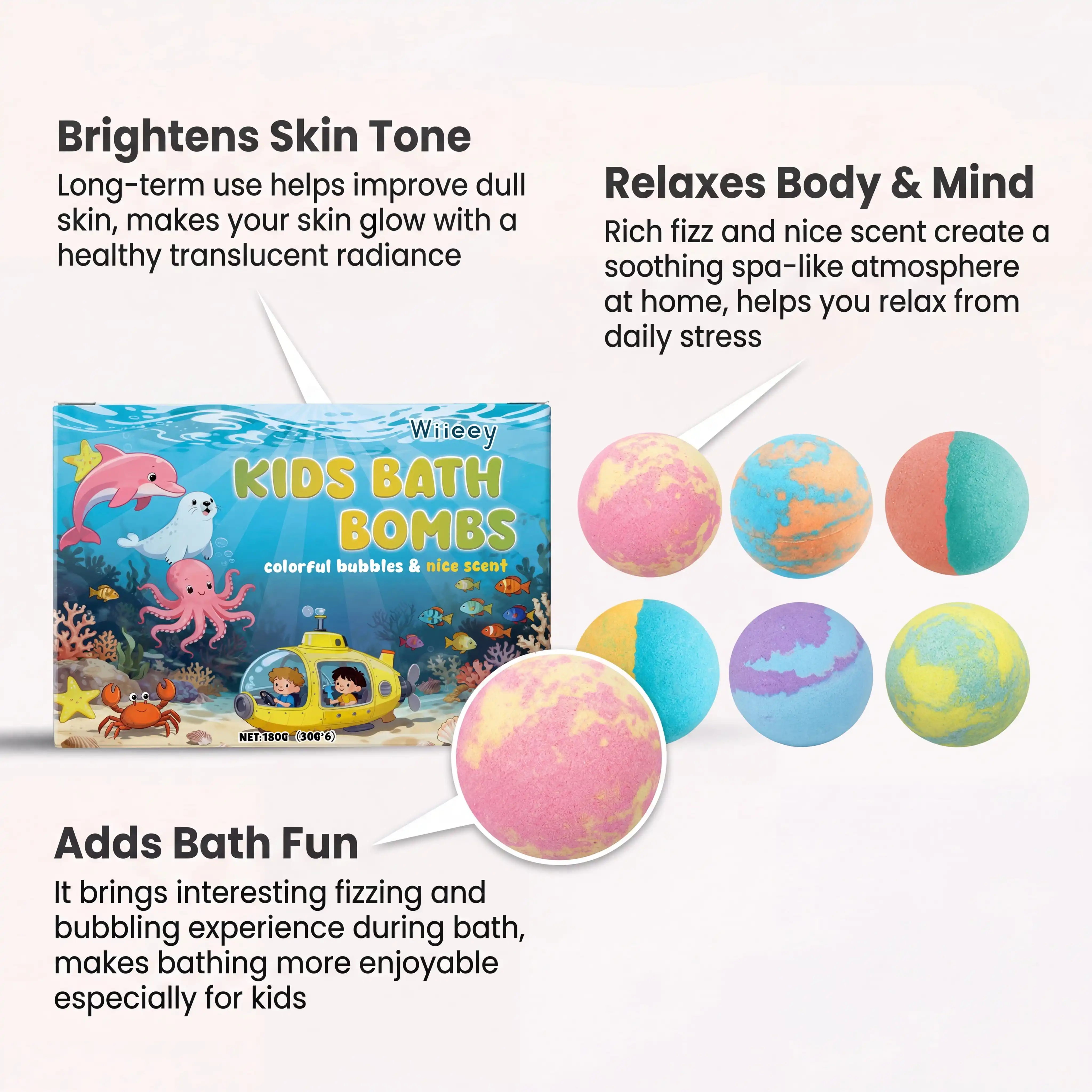 Kids Bath Bombs Toy Surprise Bombs Colorful Bubbles Surprise Ocean Cleanse the Skin and Leave Fragrance Children Gift Set image 2