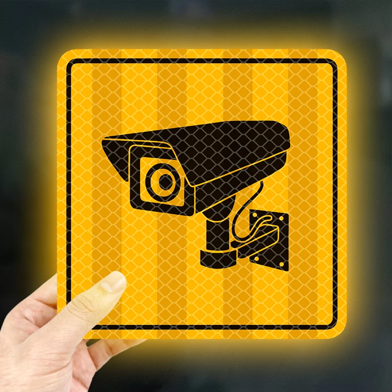 Surveillance Reflective Night Safety Warning Stickers Waterproof for Home Window Glass Door Mailbox Car Window Durable Decals