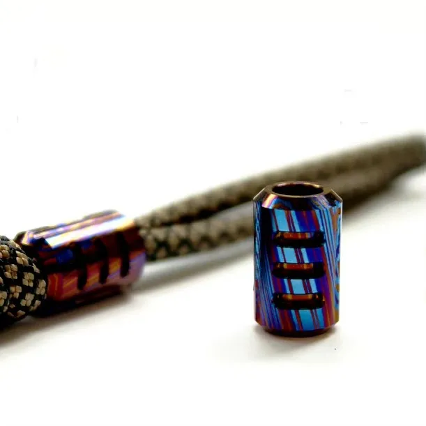 

EDC Титановое Дамасское Ожерелье Браслет Подвески Бусины Ремешок Паракорд Бусины DIY