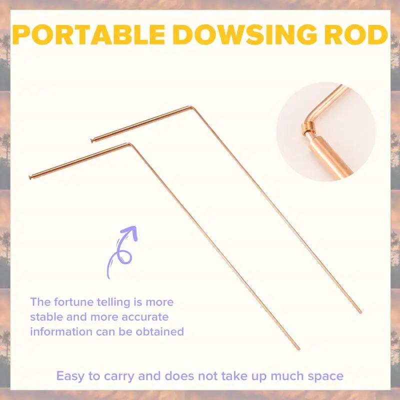 N75R-2Pcs Copper Dowsing Rods Kit Spiritual Divining Rods Flexible Copper Rod Dowsing Spirit Rods Kit With Pendulum Pendant