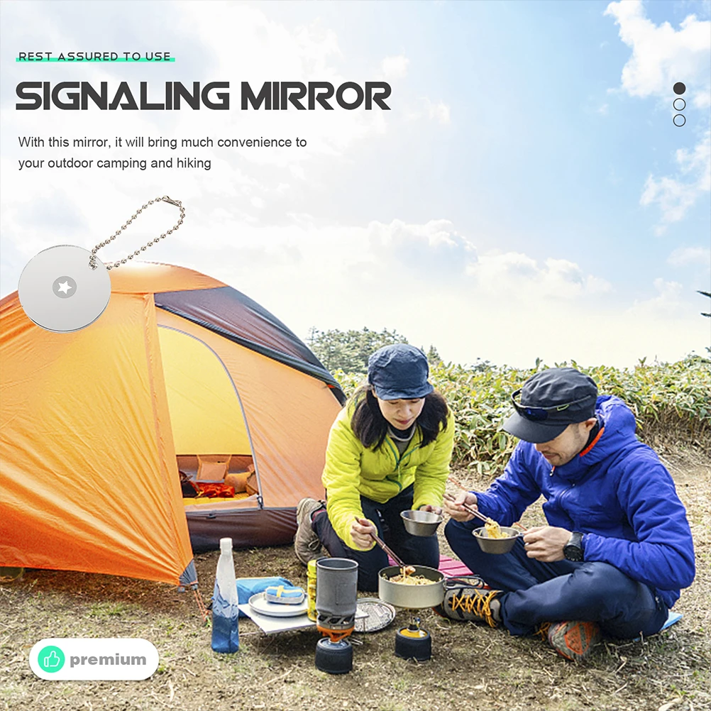 

2pcs Signal Acrylic Lightweight Portable Outdoor Camping Hiking Emergency Survival Outdoor Signal Mirror SOS Accessory