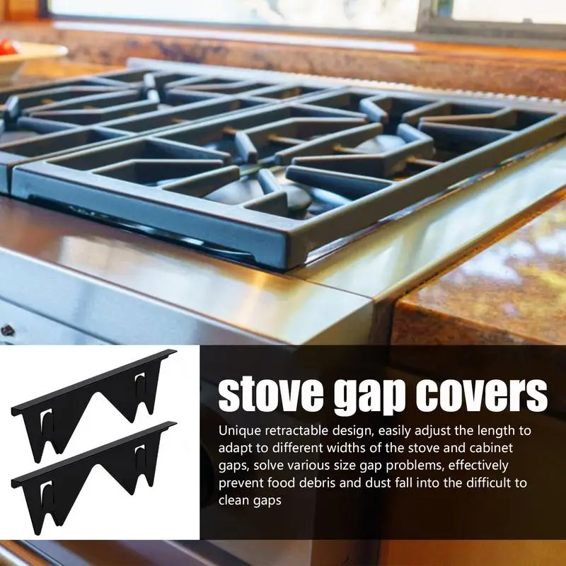 Stove Filler Trim Retractable Length Counter Side Crevice Guards Stainless Steel Stove Crevice Covers Stove Side Range Trim Kit