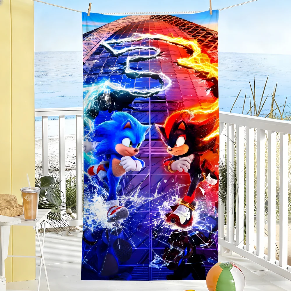 Classic Game S-Sonic-The H-Hedgehog 3 Cool Towel Quick Dry Soft Yoga Swimming Fitness Mountain Climbing Large Beach Towels