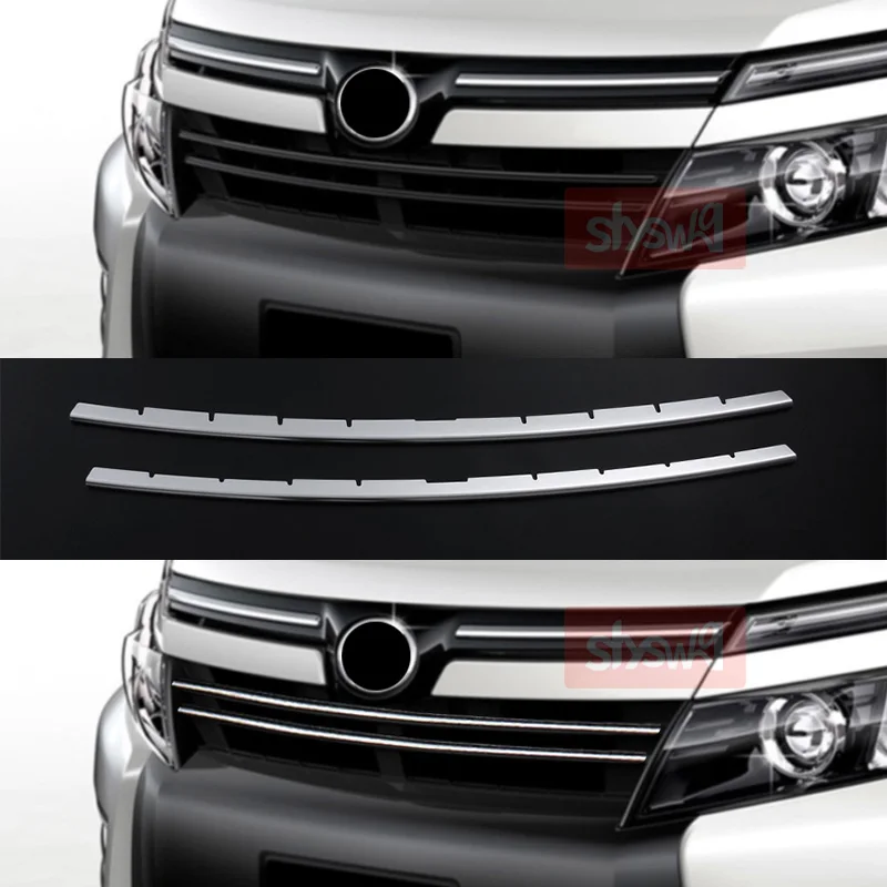 Led Bumper Grille Trim For Toyota Voxy 80 2014+ Blue light / White light / Chrome Decorative Car Stlying Exterior Accessories