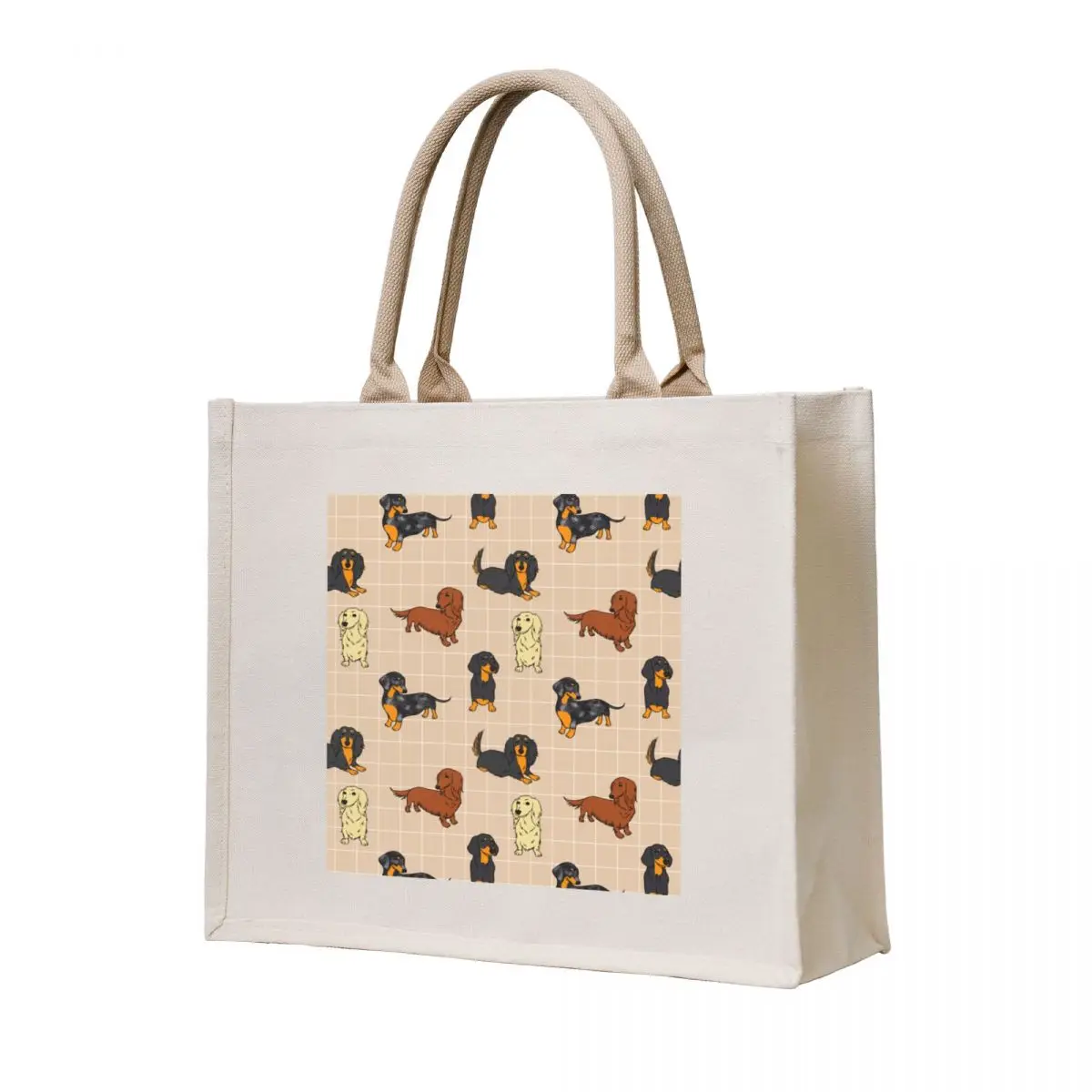 

Dachshund All Day Long Cream Tote Bag Shopping bags personalized tote bag sac pour femme